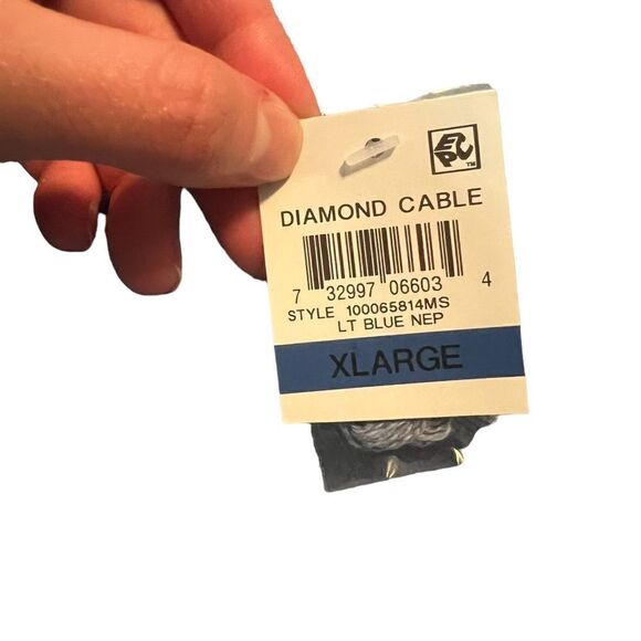 NWT! Karen Scott light blue crew neck knit sweater - Picture 4 of 11